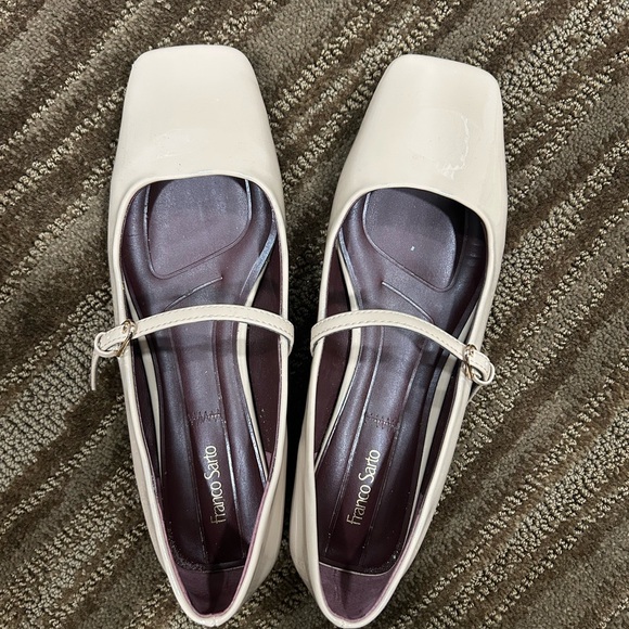 Franco Sarto Shoes - Franco Sarto Square Toe Cream Flats (Mary Jane’s) size 9